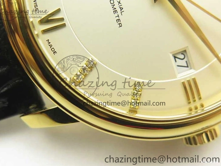 0111 De Ville YG MKF 1:1 Best Edition Silver Dial Diamonds Markers on Black Leather Strap MIYOTA 9015 V Flexible 8046